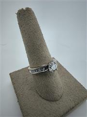 Lady's Diamond Engagement Ring 11 Diamonds 1.25 Carat T.W. 14K White Gold 3.89g